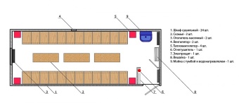 Чертеж Бытовка сушилка на 24 человека 8000х2500 мм