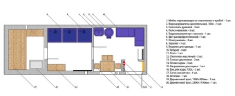 Чертеж Бытовка сауна с душем 8000х2500 мм